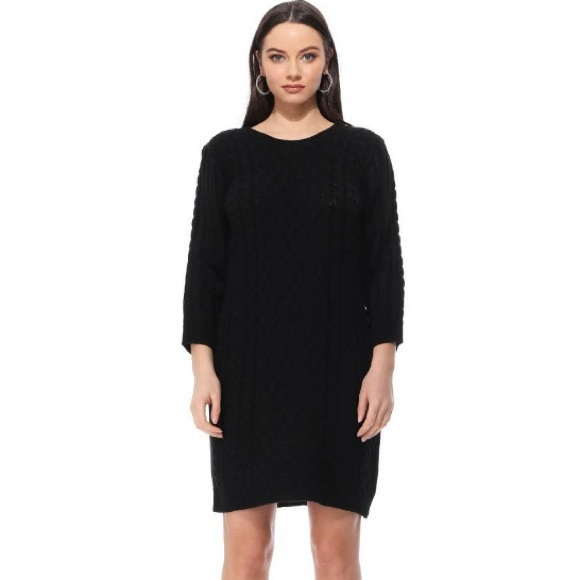 NWOT ViVi by Violet Weekend Black with Speckles Sweater Dress Size L - Picture 1 of 11